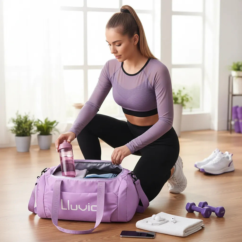 Maleta De Viaje Lluvia Lila Satinado Y Espacio Para Zapatos