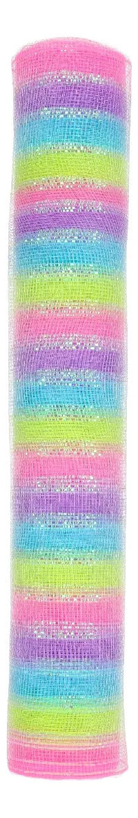 Malla Navideña lluvia Multicolor Pastel Plata 52 Cm 9 Metros