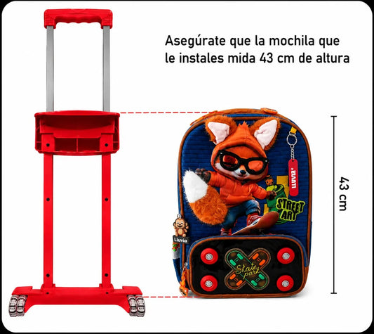 Carrito Para Mochila Color Rojo Primaria 17 Pulgadas