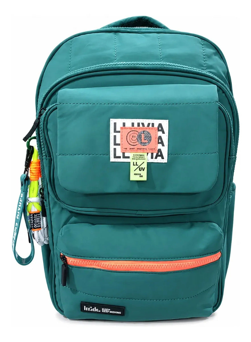Mochila Lluvia Verde Petróleo Reforzada Resistente Al Agua