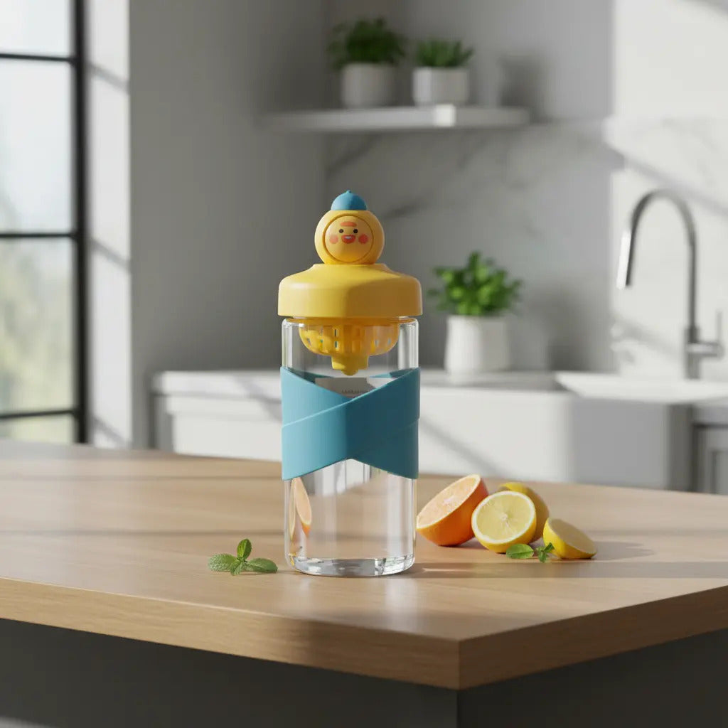 Botella Niños 500ml Acrílica Con Filtro Para Té Y Jugos