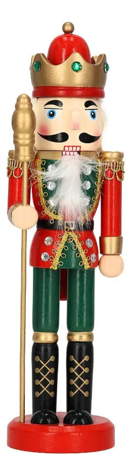 Cascanueces Lluvia Rey con Corona y Arma Sorpresa 30 cm