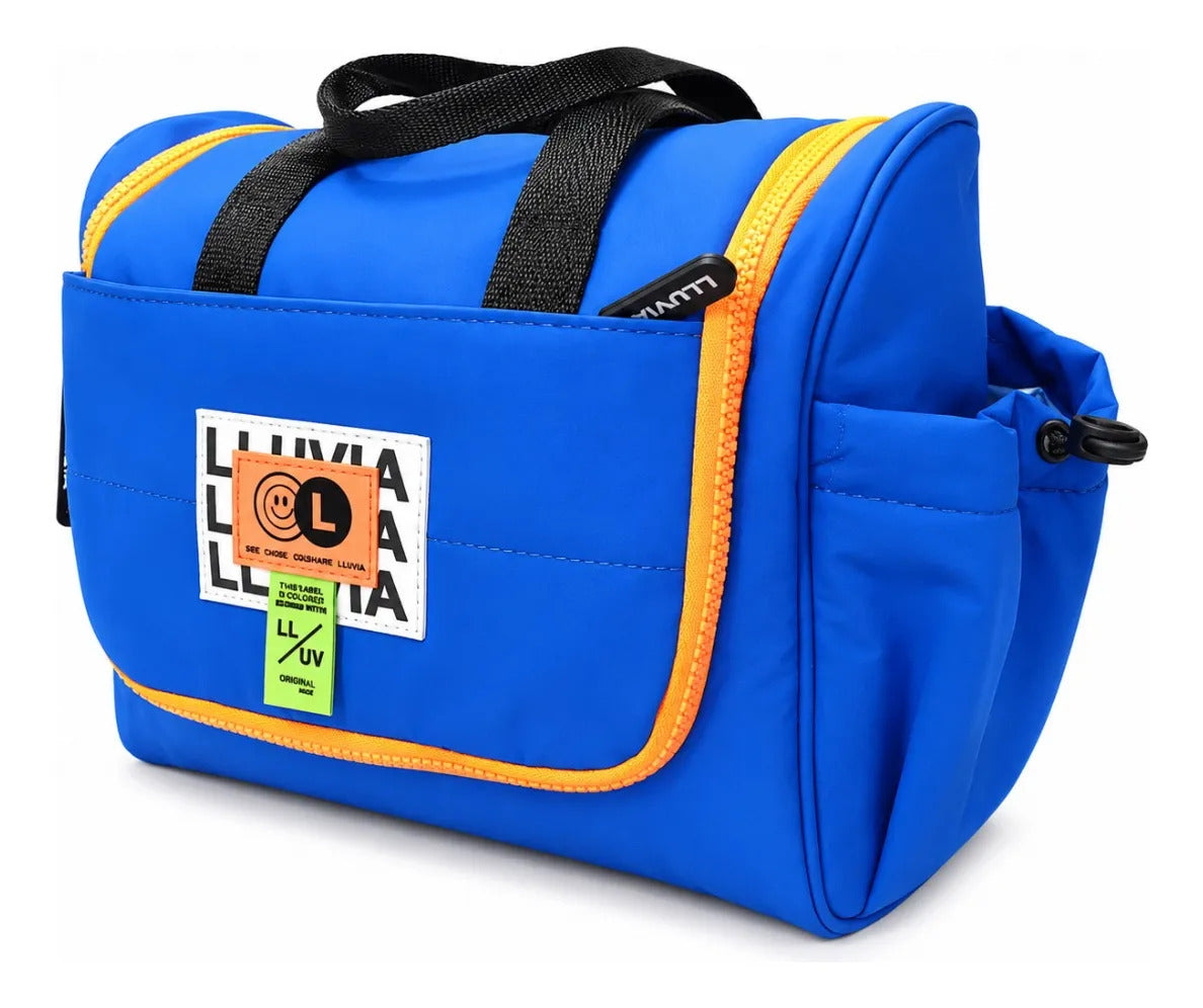 Set Mochila Juvenil Tres Piezas Lluvia Azul Eléctrico