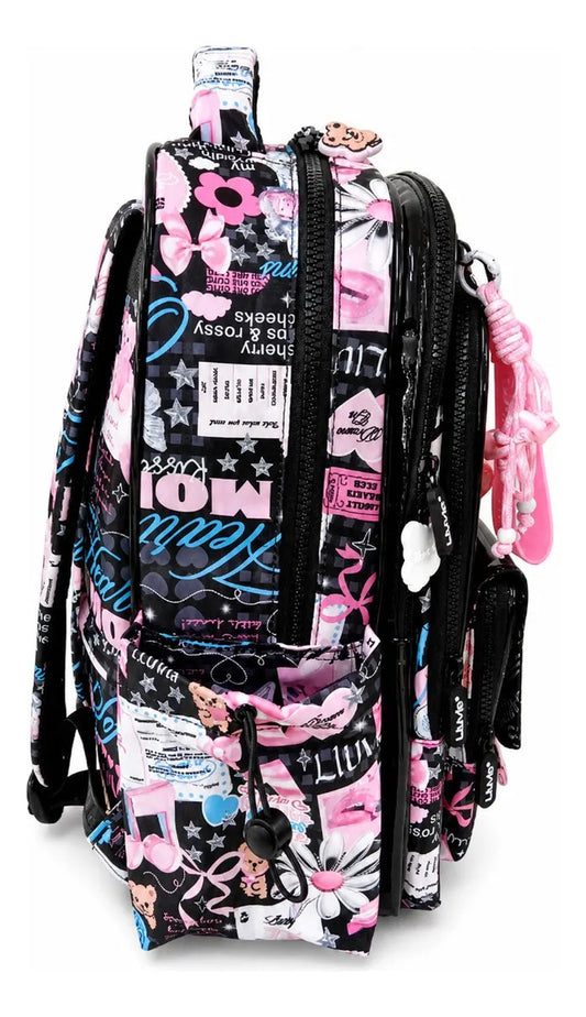 Mochila Lluvia Juvenil Con Diseño Urbano y Charol