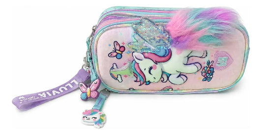 Lapicera Lluvia Unicornio 3d Con Luz Triple Compartimento