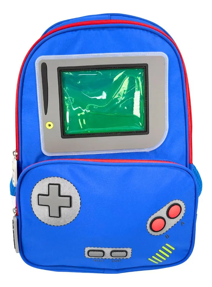 Mochila Primaria Marca Lluvia Gamer Azul Con Luz