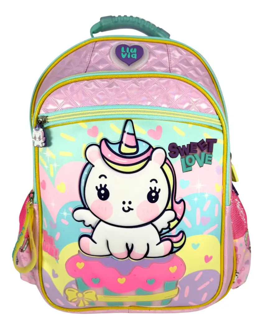 Mochila Primaria Marca Lluvia Unicornio Sweet Love