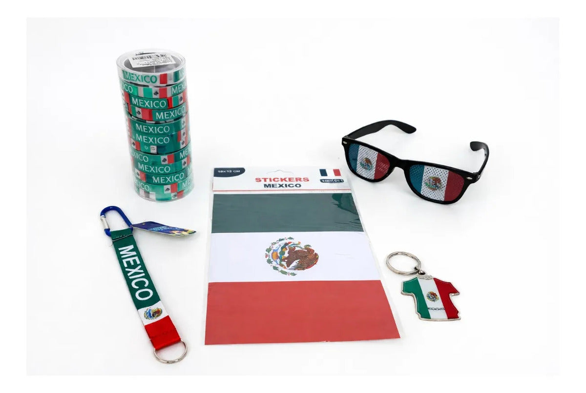 Kit Selección México Completo Lentes Negros Accesorios