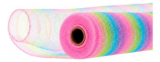 Malla Navideña lluvia Multicolor Pastel Plata 52 Cm 9 Metros