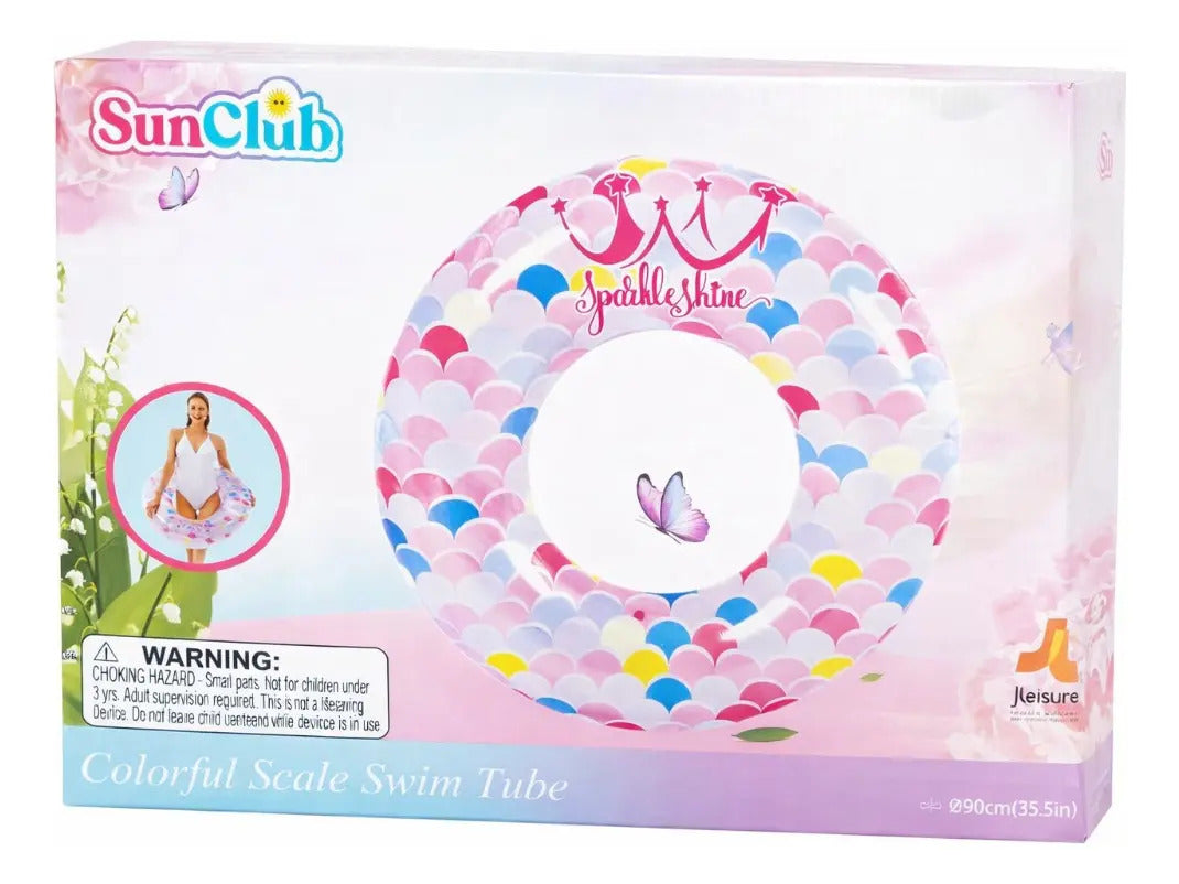 Salvavidas Sun Club Escamas Con Detalles Brillantes 90 Cm