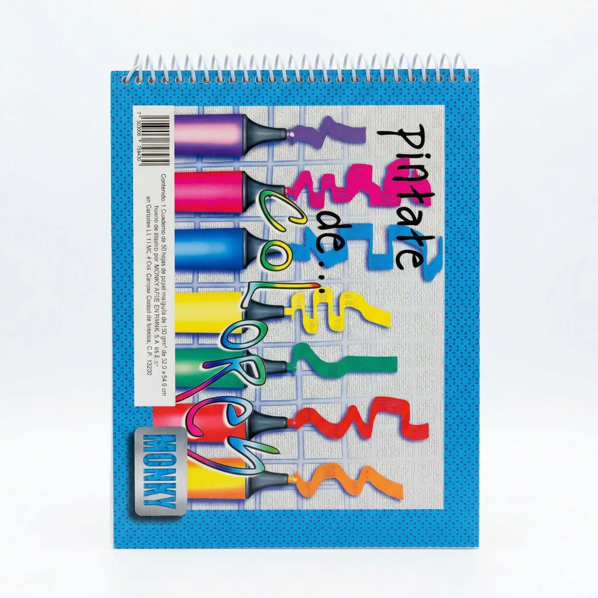 Cuaderno Monky 50 Hojas Marquilla Pasta Suave Espiral Grueso