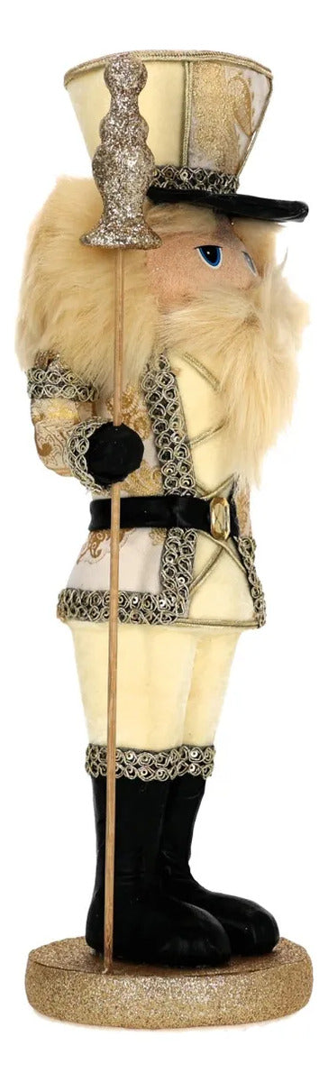Cascanueces Navideño lluvia Champagne Dorado De Resina 40 Cm