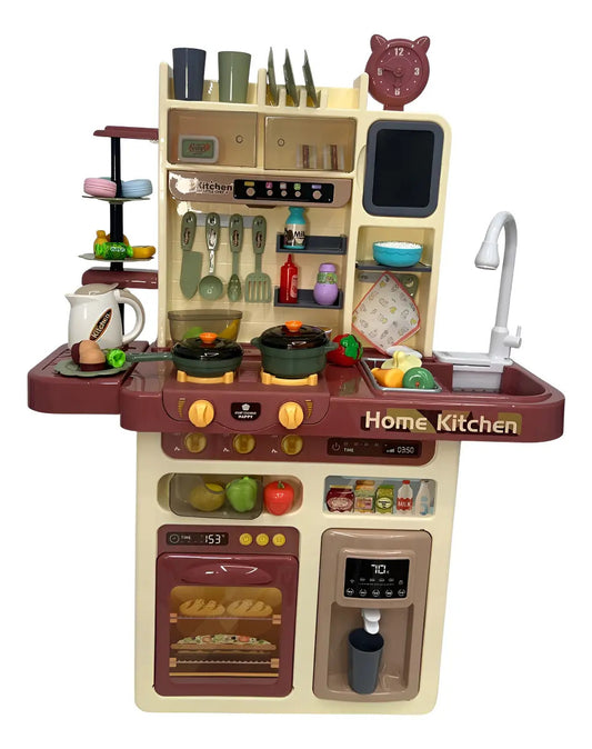 Cocina Marca Candy Toys Infantil Realista Rojo Con 87 Piezas
