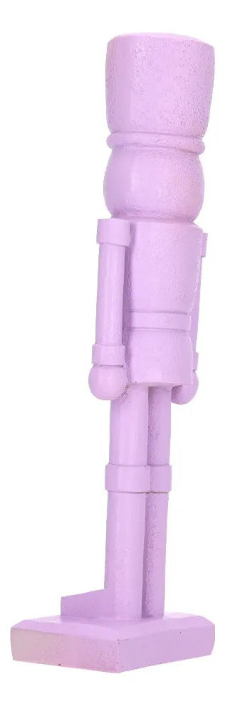 Soldado Cascanueces Lluvia Rosa y Lila con Copo 28 cm