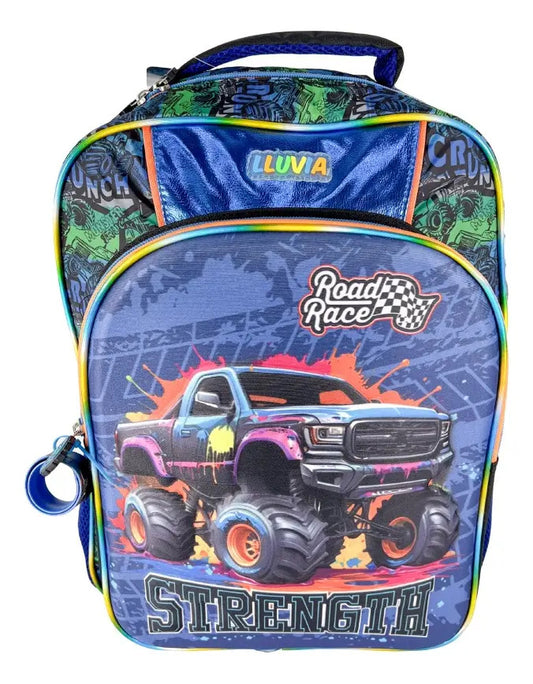 Mochila Primaria 3 Piezas Marca Lluvia Monster