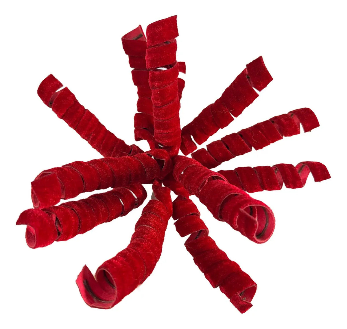 Vara Decorativa Lluvia Roja con Curlis Navideños 45cm
