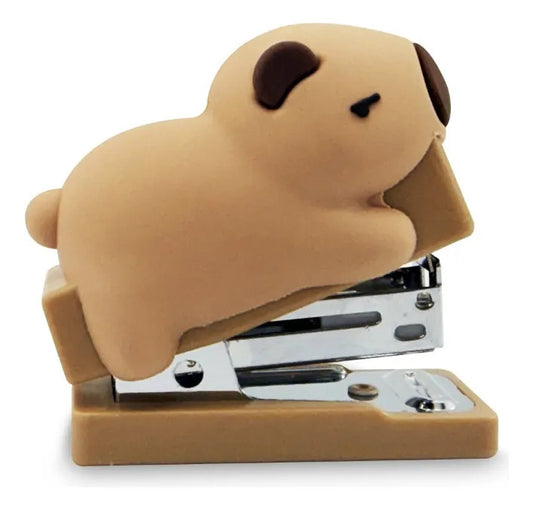 Mini Engrapadora Capibara Para Grapas 26/6 Kawaii Escolar