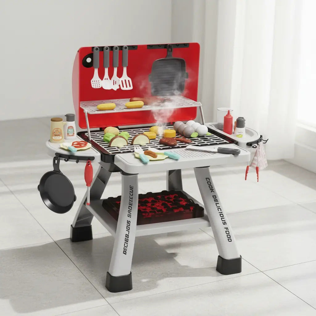 Parrilla Infantil Marca Candy Toys Con Vapor Y Luz 65 Piezas