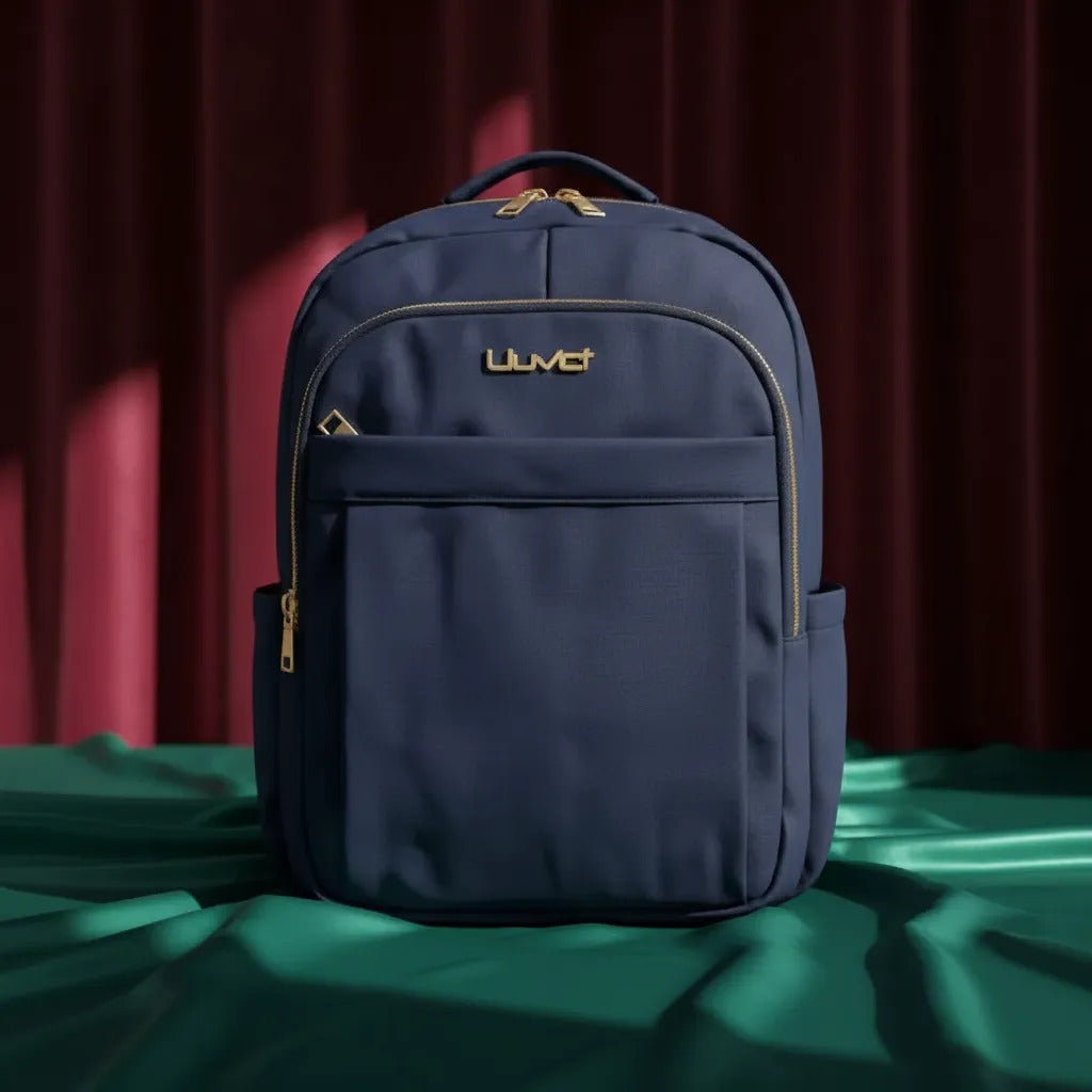 Mochila Juvenil Ejecutiva Lluvia Azul Satinado Elegante