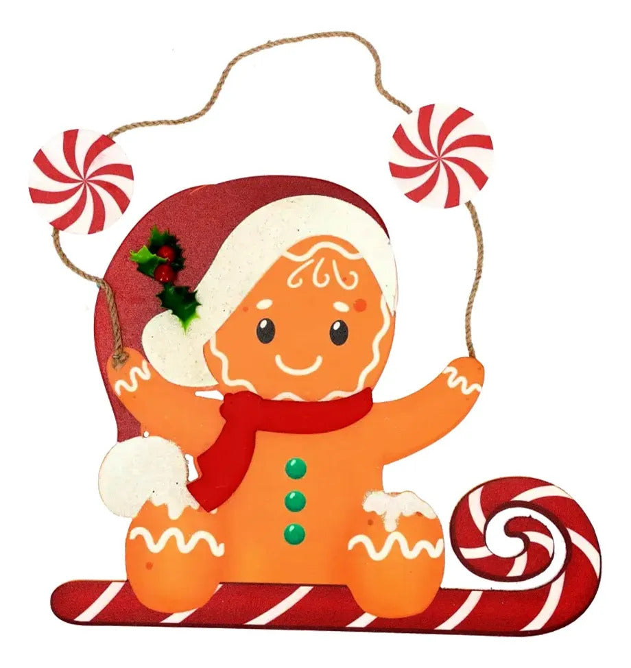 Decoración Lluvia Galleta De Jengibre Con Dulces Navidad