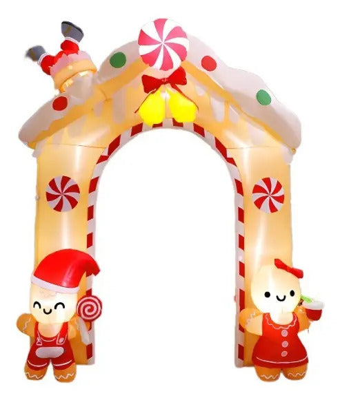 Inflable Arco Navideño Casita De Jengibre 300×70×200 Cm