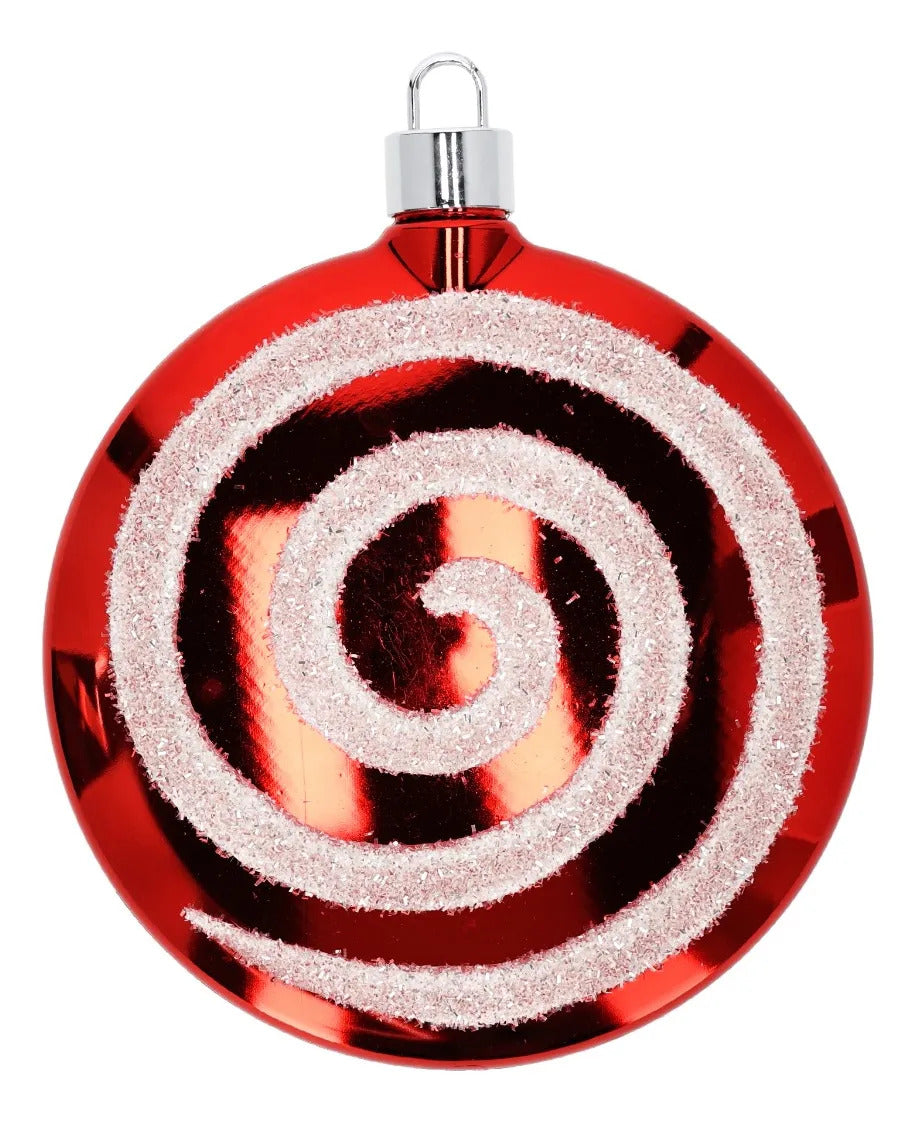 Adorno Navideño lluvia Rojo Caramelo Gigante Espiral 30 Cm