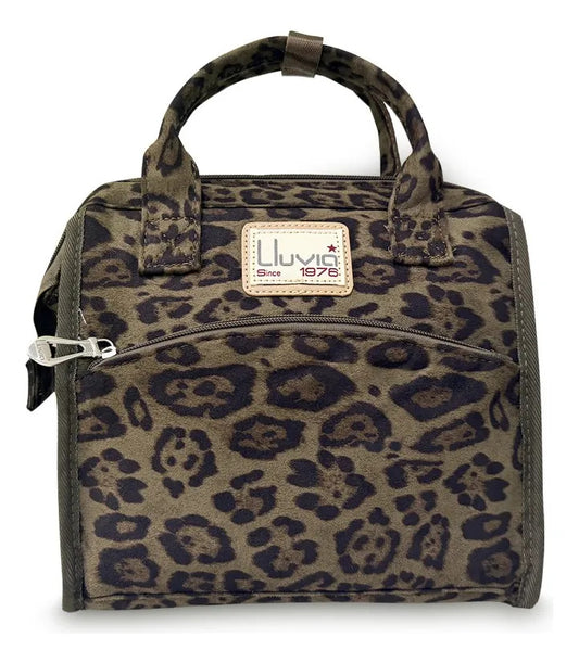 Set Escolar Lluvia Verde Olivo 3 Pzas Leopardo