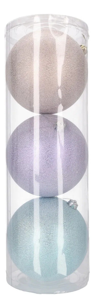 Esferas Lluvia Lavanda, Azul y Rosa Champagne 20 cm