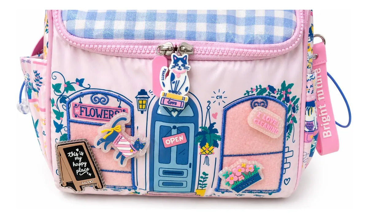 Lonchera Juvenil Lluvia Florería Personalizable Con Velcro