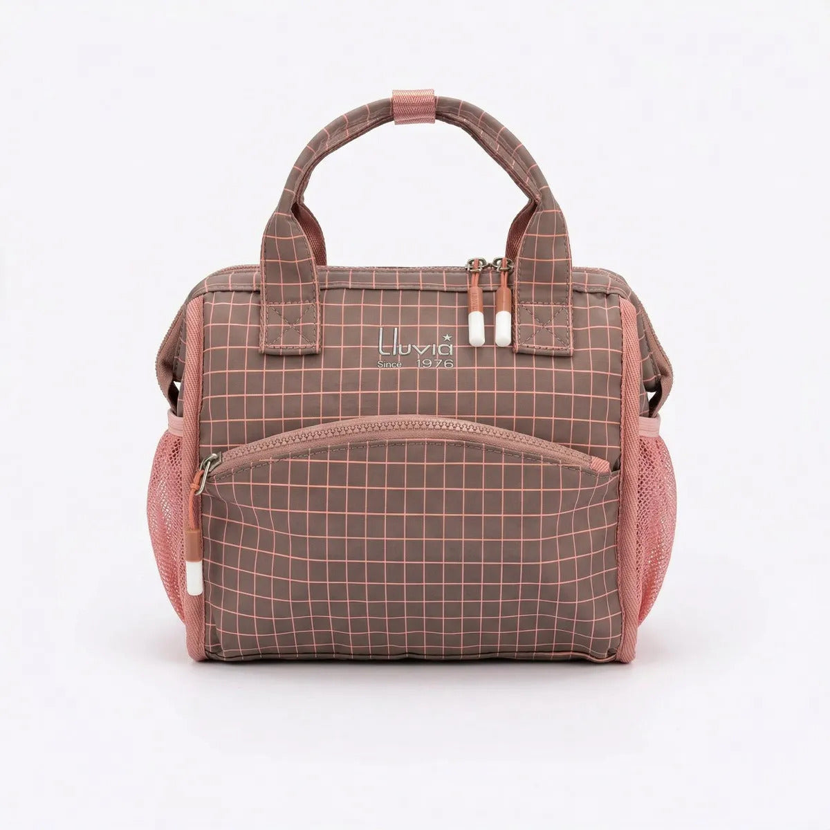 Set 3 Piezas Lluvia Rosa Cuadros Mochila Lonchera Lapicera