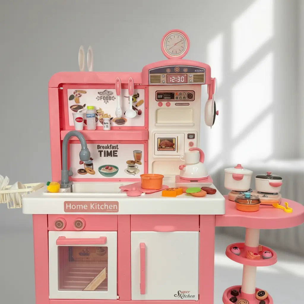 Cocina Infantil Marca Candy Toys Rosa Pastel 46 Piezas