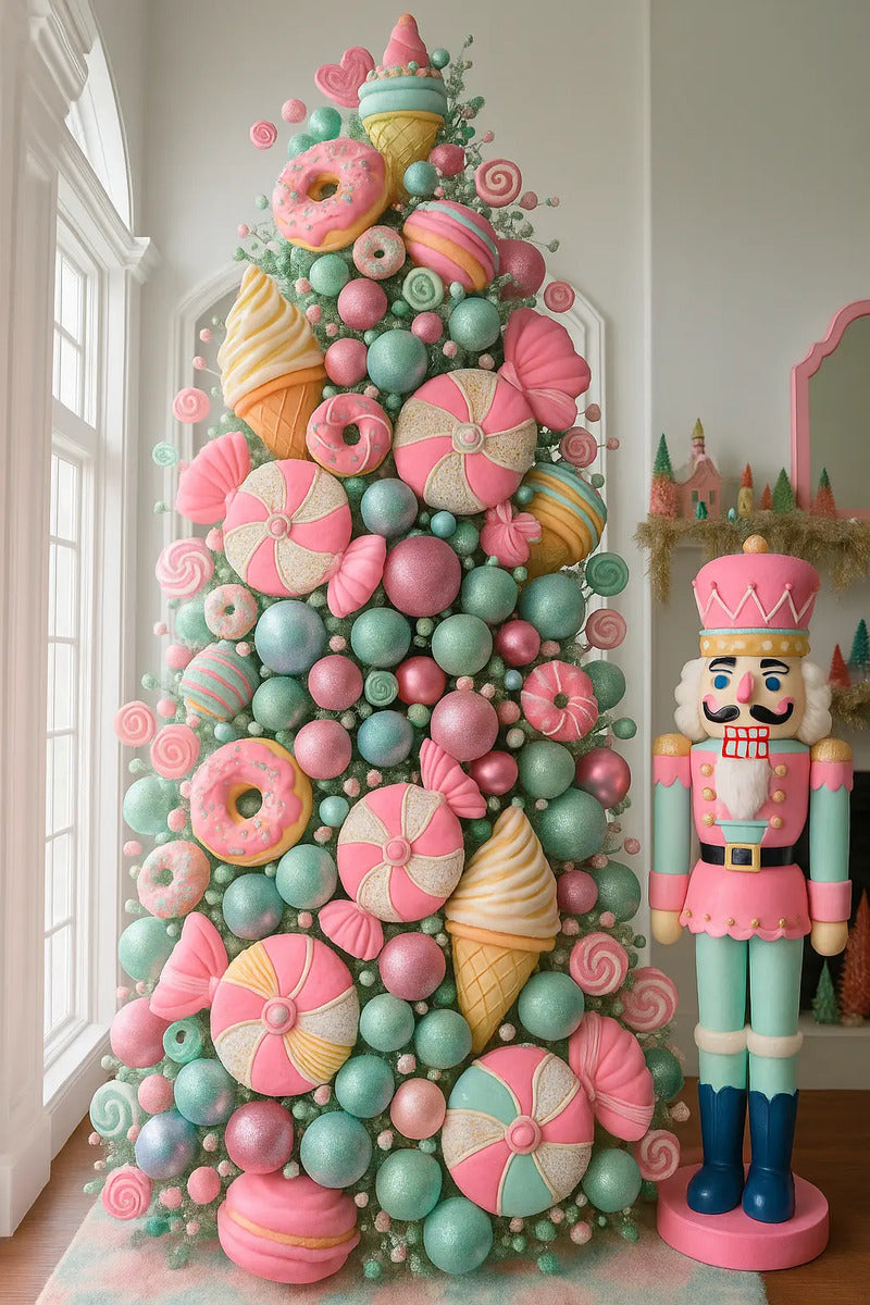 Figura Navideño Caramelo Grande Rosa Marca Lluvia 60x5x30 Cm