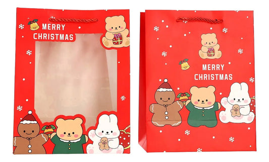 Bolsas de Regalo Navideñas Lluvia Personajes Tiernos 12 Pzas