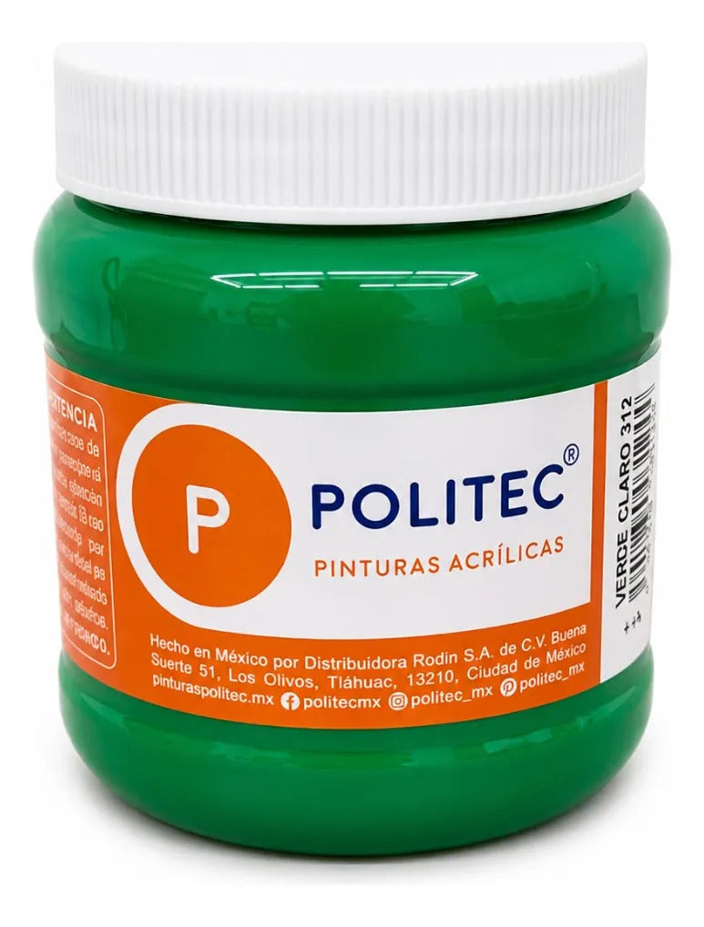 Pintura Politec 250 Ml Verde Claro Alta Pigmentación
