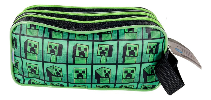 Paquete 3 Piezas Mochila Minecraft Ruz Verde Primaria