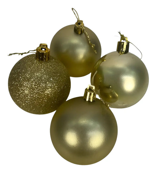 Esferas Doradas Clásicas 6 Cm Para Árbol De Navidad Lluvia