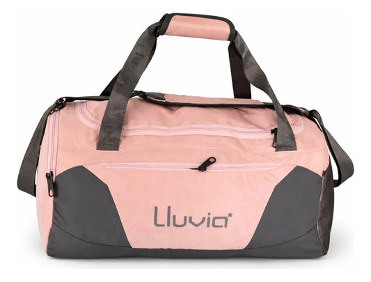 Maleta Deportiva Lluvia Durazno Gris Amplia Para Viaje