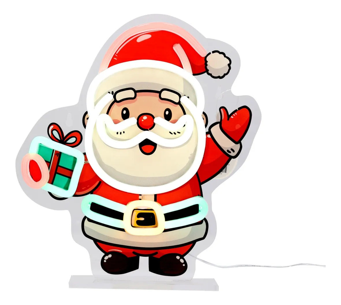 Santa Claus Lluvia con Luz LED Multicolor 28 cm
