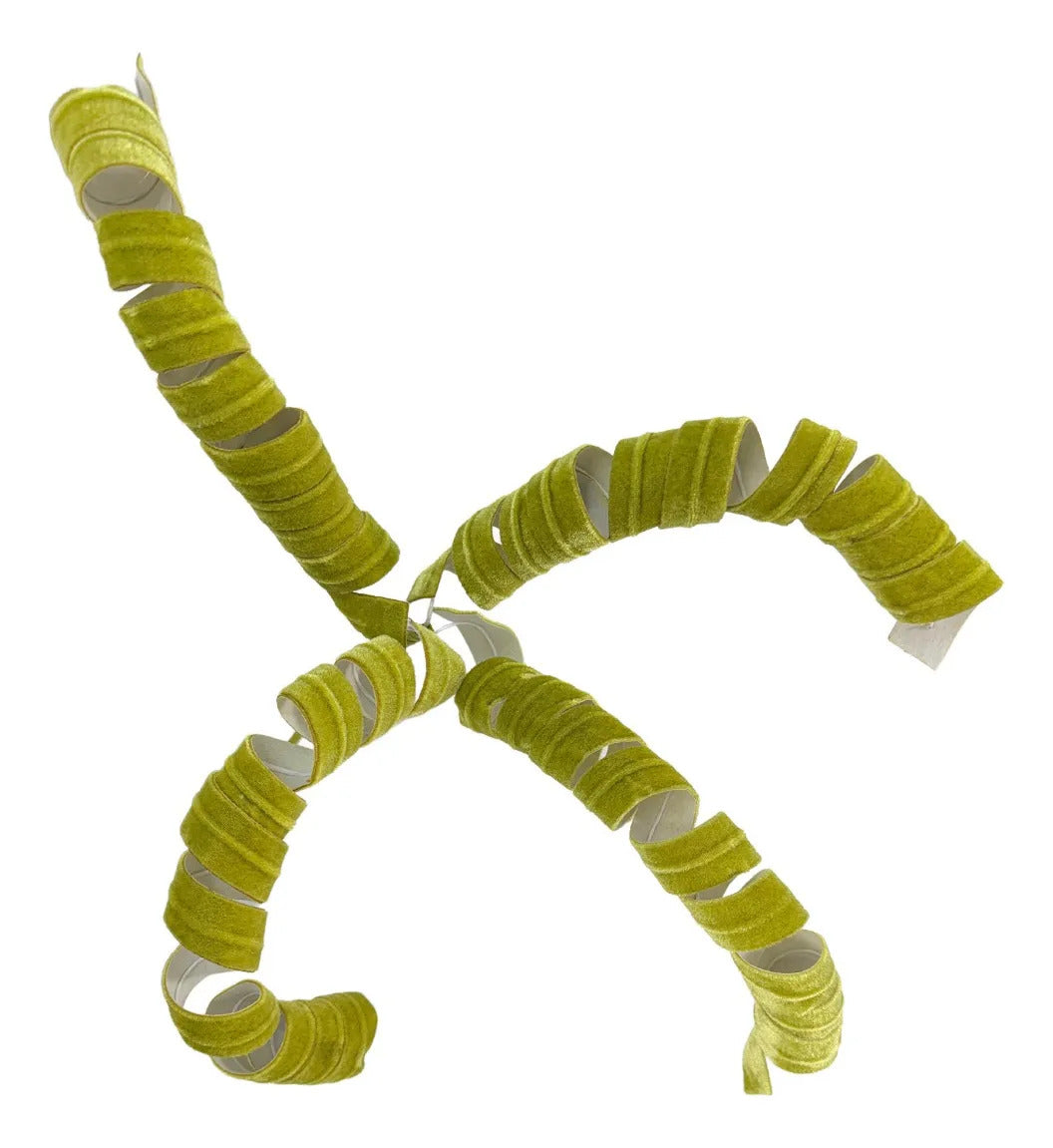 Vara Navideña Lluvia con Curlis Verde Olivo 40cm