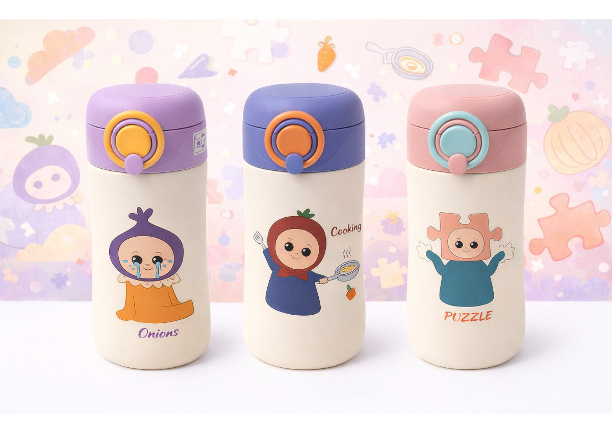 Termo Para Niños 400 Ml Inoxidable Con Seguro 3 Colores