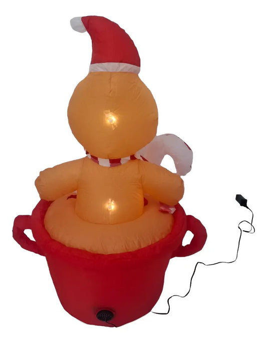 Inflable Navideño Taza De Chocolate Con Galleta Marca Lluvia