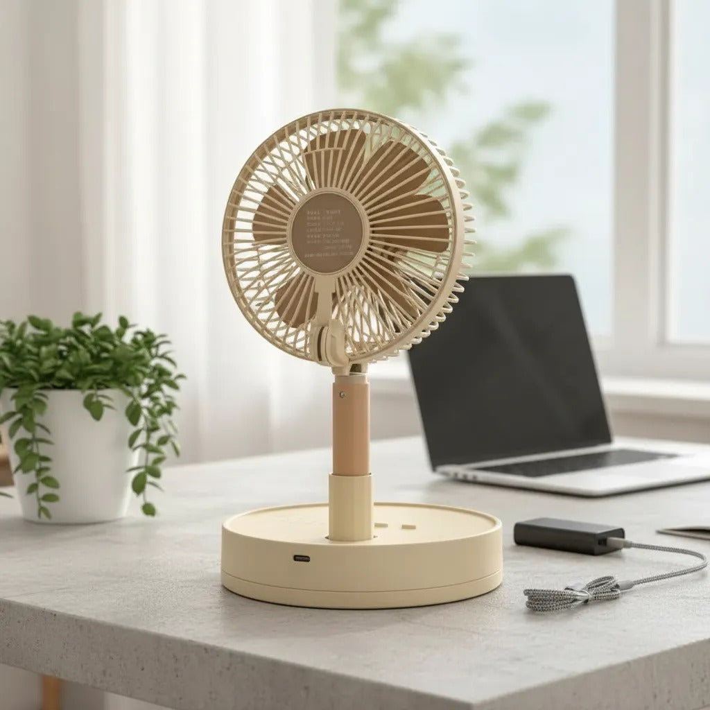 Ventilador De Mesa F46d Oscilante Recargable Con Usb