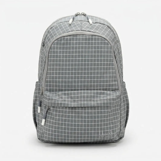 Set 3 Piezas Lluvia Gris Cuadros Mochila Lonchera Lapicera