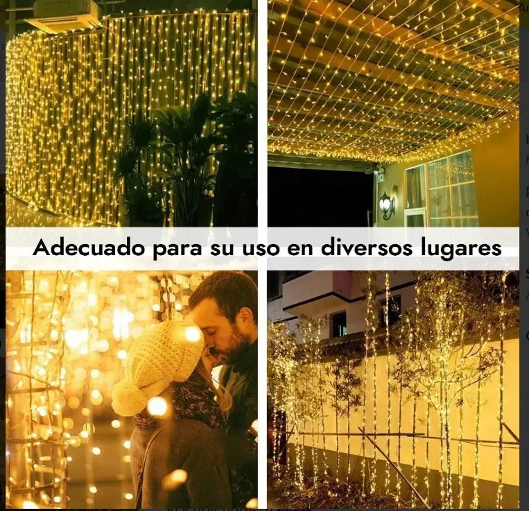Serie Luz Calida 200 Focos Led 10 M Cable Transparente