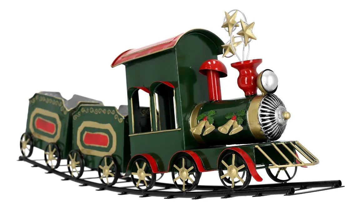 Reno Decorativo Navidad candi toys Con Vagones Dorados 77 Cm