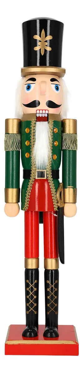 Figura Navideña Cascanueces Soldado con Barba Blanca 52 Cm