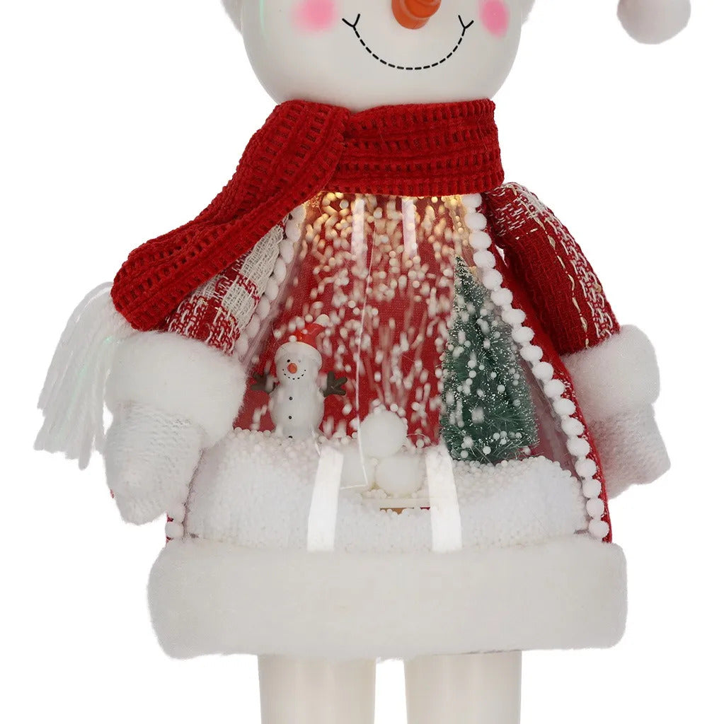 Muñeco Navideño Lluvia Nieve Bailarina con Luz 56 cm