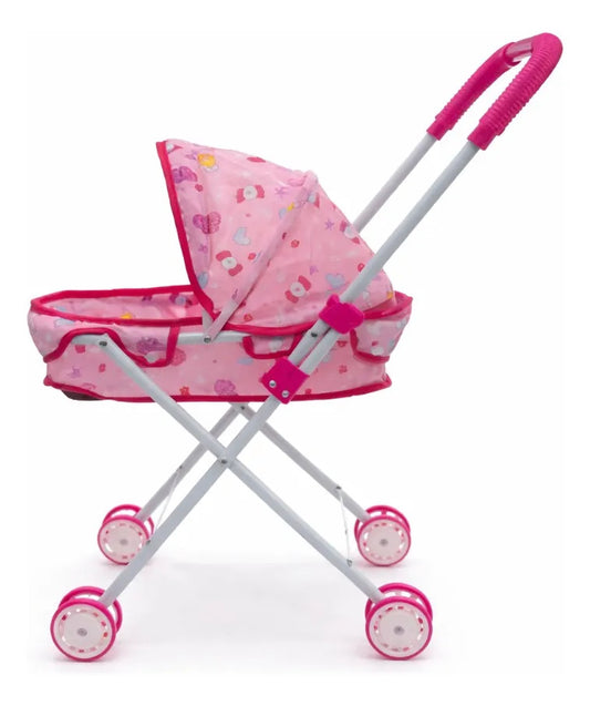 Carreola Para Muñeca Tipo Moisés Con Llanta Doble 56 Cm