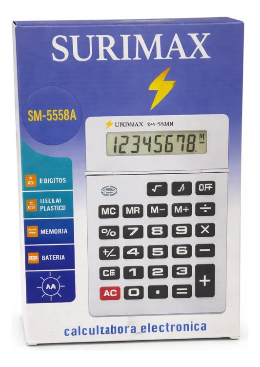Calculadora De Escritorio Surimax 8 Dígitos Jumbo Color Gris
