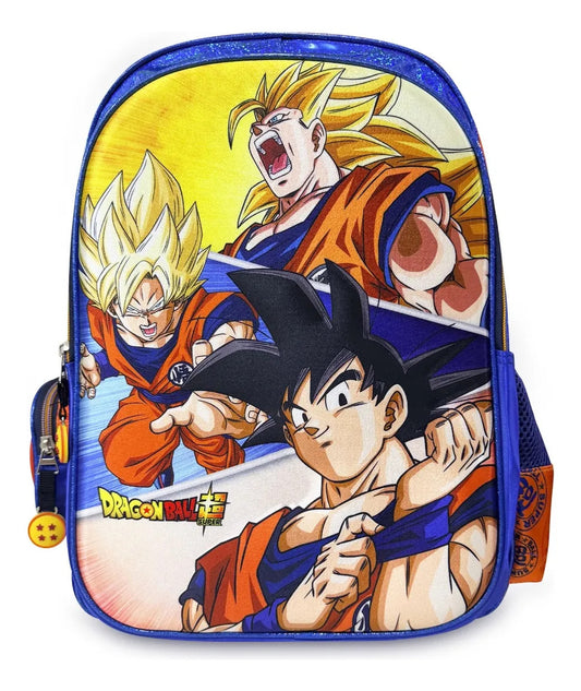 Set Escolar Yadatex Azul 3 Pzas Goku y Vegeta